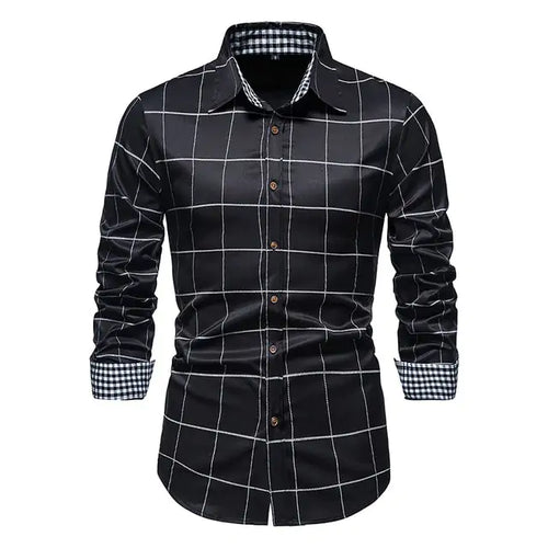 Load image into Gallery viewer, Plaid Patchwork Formal Shirts for Men
