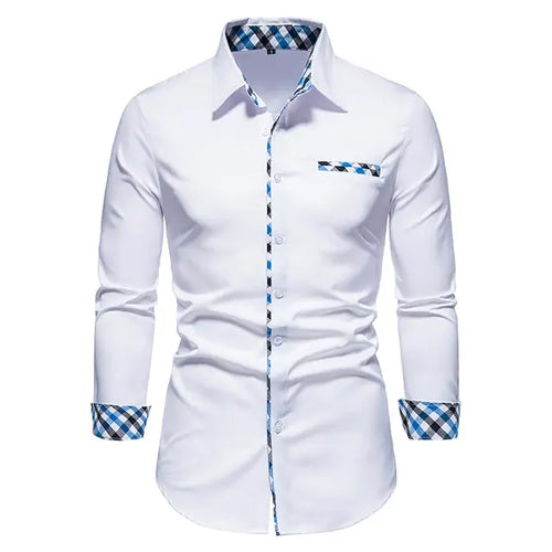 Load image into Gallery viewer, Plaid Patchwork Formal Shirts for Men
