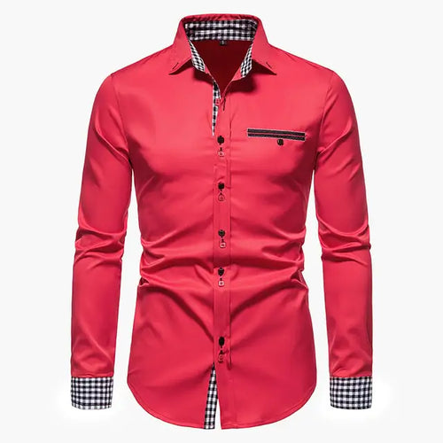 Load image into Gallery viewer, Plaid Patchwork Formal Shirts for Men
