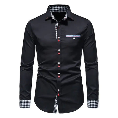 Load image into Gallery viewer, Plaid Patchwork Formal Shirts for Men
