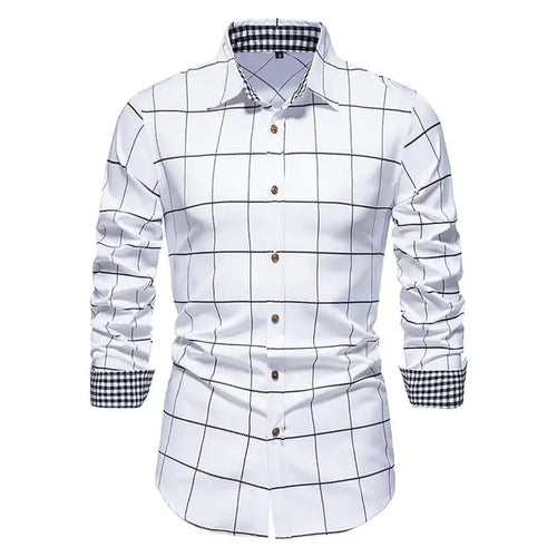 Load image into Gallery viewer, Plaid Patchwork Formal Shirts for Men
