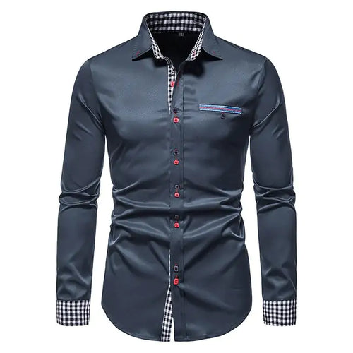 Load image into Gallery viewer, Plaid Patchwork Formal Shirts for Men
