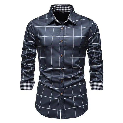 Load image into Gallery viewer, Plaid Patchwork Formal Shirts for Men
