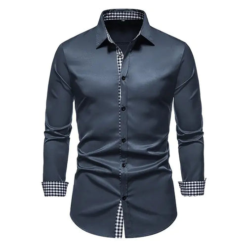 Load image into Gallery viewer, Plaid Patchwork Formal Shirts for Men
