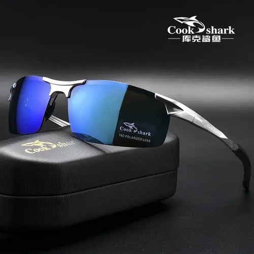 Load image into Gallery viewer, Cook Shark&#39;s new aluminum magnesium sunglasses men&#39;s sunglasses HD polarized driving drivers color glasses tide
