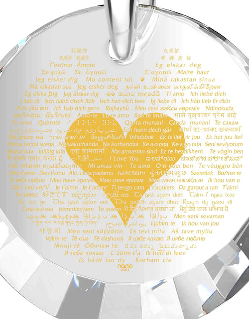 Load image into Gallery viewer, 925 Sterling Silver I Love You Necklace in 120 Languages Jewelry Set # 9 year anniversary gift
