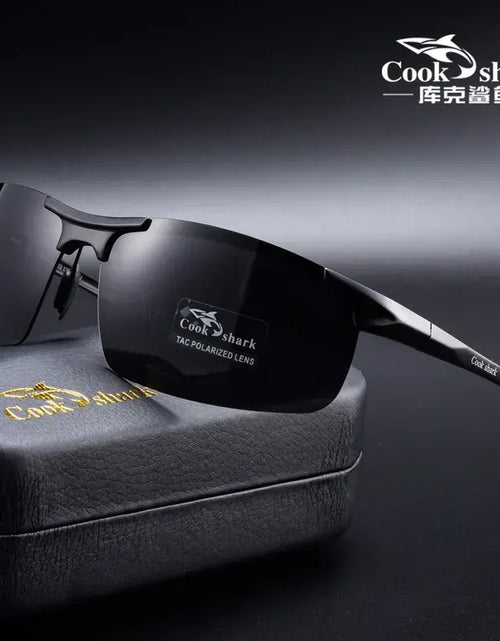 Load image into Gallery viewer, Cook Shark&#39;s new aluminum magnesium sunglasses men&#39;s sunglasses HD polarized driving drivers color glasses tide
